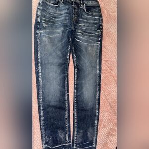 Men's Skinny Jeans in Distressed Blue